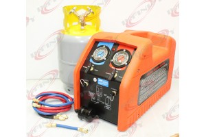 Portable 1/2 HP HVAC A/C Refrigerant Recovery Machine Kit R134A R410A R12 R22 